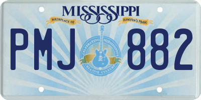 MS license plate PMJ882