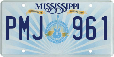 MS license plate PMJ961