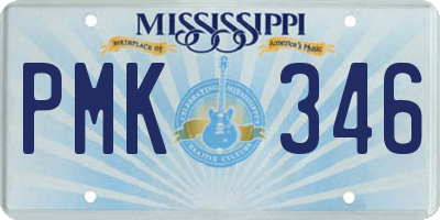 MS license plate PMK346