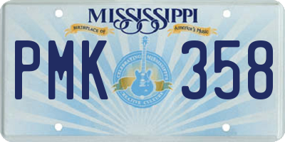 MS license plate PMK358
