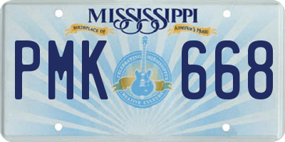 MS license plate PMK668