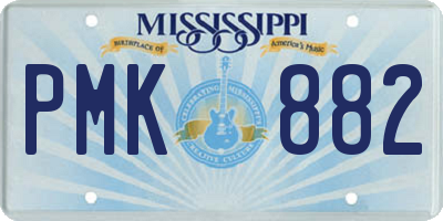 MS license plate PMK882
