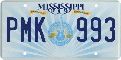MS license plate PMK993