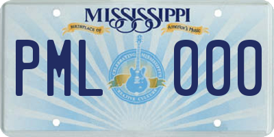 MS license plate PML000
