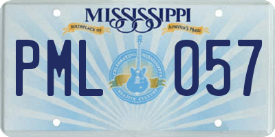 MS license plate PML057