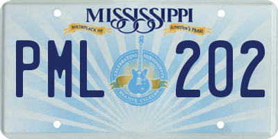 MS license plate PML202