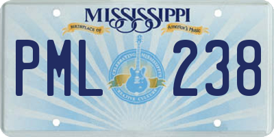 MS license plate PML238