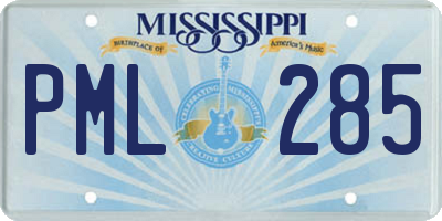 MS license plate PML285