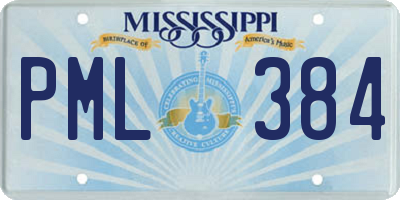 MS license plate PML384
