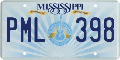 MS license plate PML398