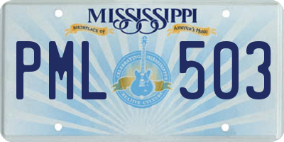 MS license plate PML503