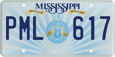 MS license plate PML617