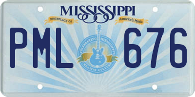 MS license plate PML676