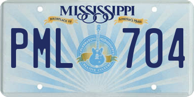 MS license plate PML704