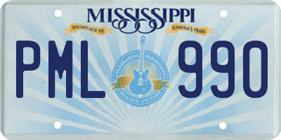 MS license plate PML990