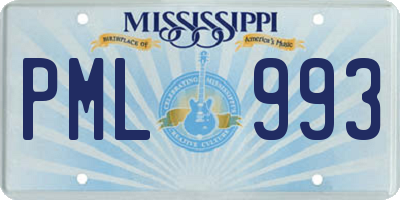MS license plate PML993