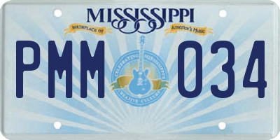 MS license plate PMM034