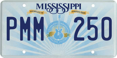 MS license plate PMM250