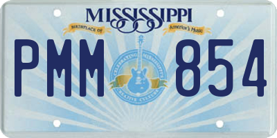MS license plate PMM854