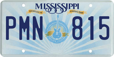 MS license plate PMN815
