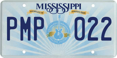 MS license plate PMP022