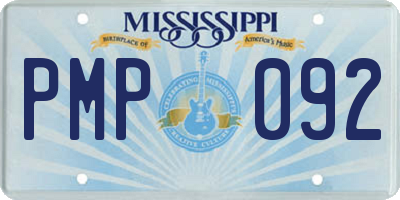 MS license plate PMP092
