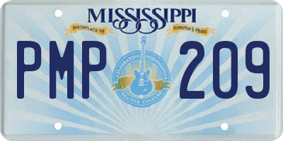 MS license plate PMP209