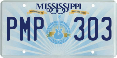 MS license plate PMP303