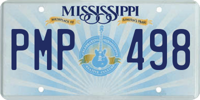 MS license plate PMP498