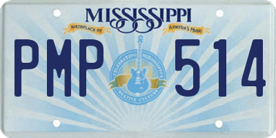 MS license plate PMP514