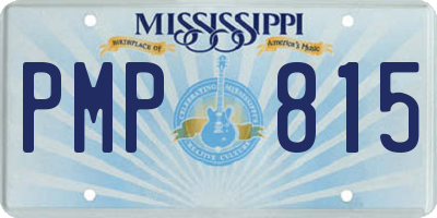 MS license plate PMP815