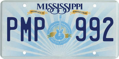 MS license plate PMP992