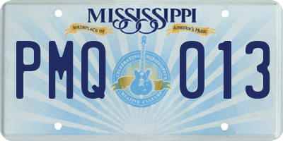 MS license plate PMQ013