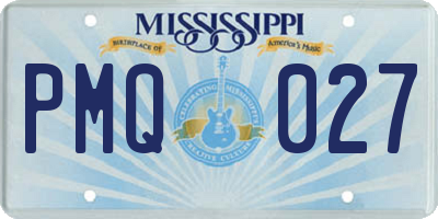 MS license plate PMQ027