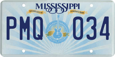 MS license plate PMQ034