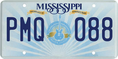 MS license plate PMQ088
