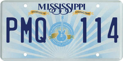 MS license plate PMQ114