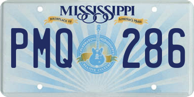 MS license plate PMQ286