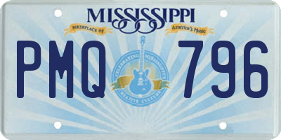 MS license plate PMQ796