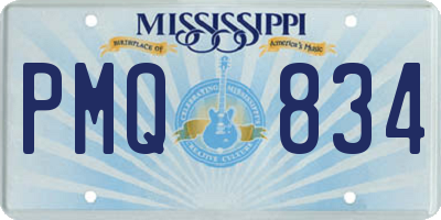 MS license plate PMQ834