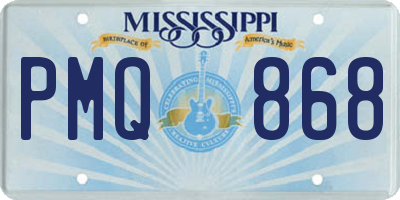MS license plate PMQ868