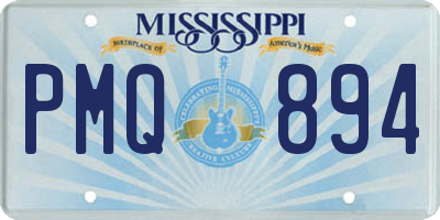 MS license plate PMQ894