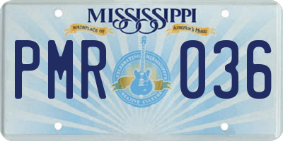 MS license plate PMR036