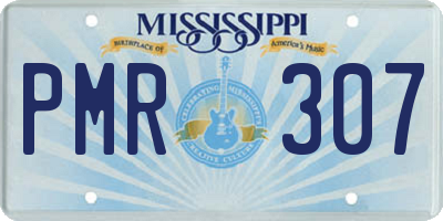 MS license plate PMR307