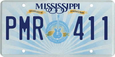 MS license plate PMR411