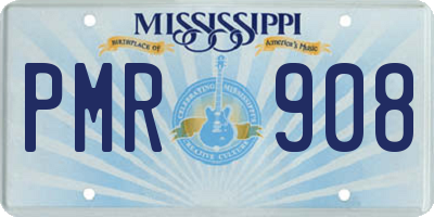 MS license plate PMR908