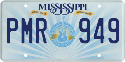 MS license plate PMR949
