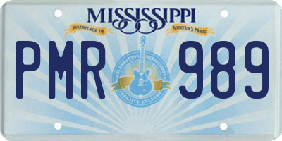 MS license plate PMR989