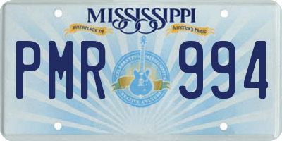 MS license plate PMR994