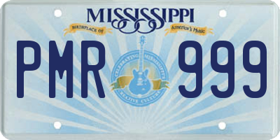 MS license plate PMR999